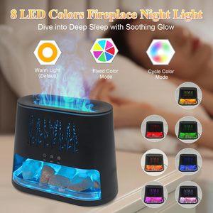Diffusore di fiamma <span class=keywords><strong>per</strong></span> olio essenziale domestico elettrico con sale Himalayan lampada <span class=keywords><strong>per</strong></span> uso domestico diffusore di Aroma ultrasonico da 260ML - Product Image 6