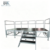 Scène en aluminium avec escalier et garde-corps / Scène de concert mobile / Plateforme de scène portable