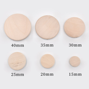 Accesorios de joyería DIY: <span class=keywords><strong>Discos</strong></span> de madera natural de 15-40 mm con orificio recto, chips de madera maciza perforados, componentes para pendientes, tótem - Product Image 2