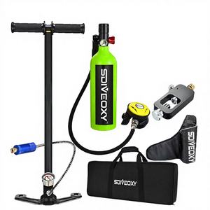 AISUKY <span class=keywords><strong>Bouteille</strong></span> d'air de plongée sous-marine en acier inoxydable haute pression 300 bars 1L avec adaptateur et <span class=keywords><strong>pompe</strong></span> PCP manuelle - Product Image 2