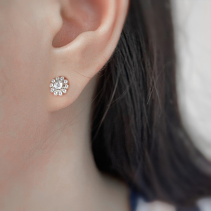 CANNER 18K Sunflower Inlaid 5A Cubic Zirconia <b>Stud</b> <b>Earrings</b> Jewelry S925 Sterling Silver Small Flower <b>Earrings</b> for Women <b>Girls</b> - Product Image 5
