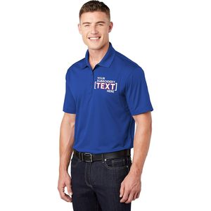 Custom Embroidered Moisture Wicking Performance <b>Polo</b> Men's Short Sleeve Polyester Cotton Woven Shirt - Product Image 1