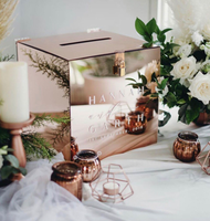 Boîte cadeau de mariage en acrylique à clé verrouillable pour réception de mariage
