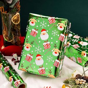 Papel de Regalo Navideño con Diseño de Renos, Puntos Verdes y Bastones de Caramelo, 17 Pulgadas x 32.8 Pies, para Manualidades y Regalos - Product Image 4