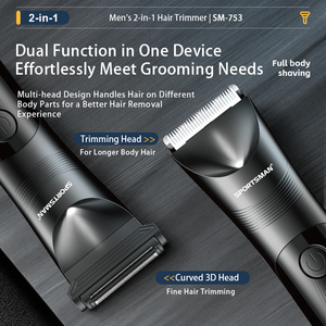 Nuovo Modello di Tagliacapelli per Uso Domestico con Base, Rasoio da <span class=keywords><strong>Uomo</strong></span>, Depilatore Facciale Ricaricabile USB 2-in-1 - Product Image 3