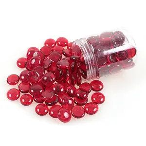 Dark Red Glass Marbles Pebbles Flat Beads For Fish Tank Aquarium Succulent Garden Decoration
