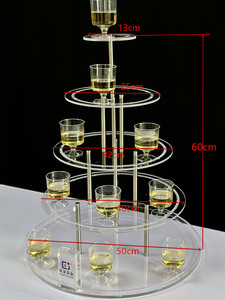 Gaojian rõ ràng Sâm banh tháp đứng hiện đại phát sáng rượu hiển thị cho các bên đám cưới khách sạn sắp xếp đám cưới Prop - Product Image 2