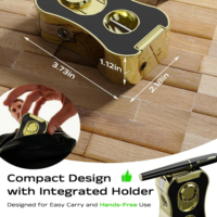Briquet torche coupe-vent haut de gamme JH sans logo, 4 flammes, pour camping, avec support de coupe en V parfait et outil de découpe.