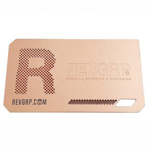 Индивидуальная печать, розовое золото, лазерная резка, гравировка имени, логотип, роскошная нержавеющая сталь, VIP, визитница, металлическая визитница - Product Image 2