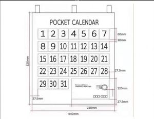 Calendario mensual colgante al por mayor con 31 bolsillos y bolsas de almacenamiento colgantes laterales - Product Image 3