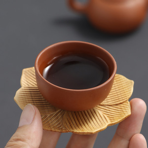 New Chinese Zen-inspired wooden coaster, heat-insulating mat, Kung Fu <b>tea</b> ceremony <b>tea</b> <b>set</b> accessory, cliff cypress and - Product Image 4