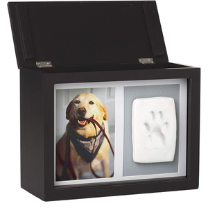 Wholesale Dog & Paw Print Wooden Pet Memorial <b>Box</b> with Frame Set Imprint Kit Photo Display Eco-Friendly Urn <b>for</b> <b>Ashes</b> - Product Image 1
