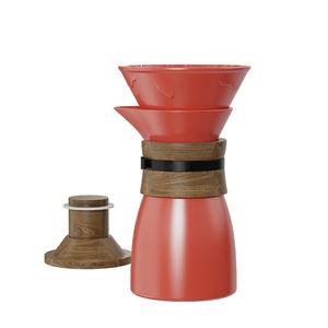 DHPO, recién llegado, juego de cafetera para verter, gotero de porcelana con manga de madera y tapa, servidor de café de cerámica - Product Image 1