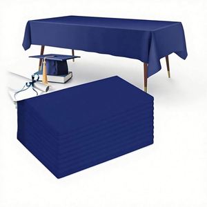 Premium Disposable Geometric Pattern Solid Color 54x108 Inch Party Decorative Rectangle Plastic Tablecloths Leakproof - Product Image 2