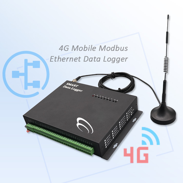 4G RS485 Modbus Controller 4-20mA Transmitter Multipoint Modbus Online remote datalogger power energy logger single phase