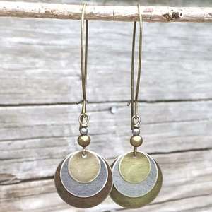 Bohemian Retro Multi Layer Circle Drop Earrings Copper Alloy Geometric Design Fashion Jewelry - Product Image 4