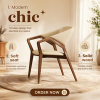 Fauteuil minimaliste en bois massif de frêne, design italien moderne MULIGNA, dossier incurvé, ergonomique, respectueux de l'environnement, chaise de salle à manger pour la maison