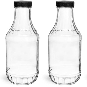 Botellas <span class=keywords><strong>de</strong></span> Vidrio <span class=keywords><strong>de</strong></span> 16 oz con Forma Personalizada para Salsas Picantes, con Tapas <span class=keywords><strong>de</strong></span> Rosca y Boca Ancha, para Leche, Bebidas, <span class=keywords><strong>Aceite</strong></span> y Aderezos para Ensaladas - Product Image 1