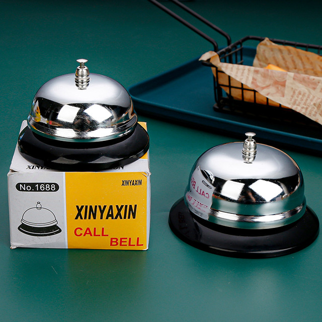 Factory Silver Desk Ringing Service Call Bell Metal Hotel Restaurant Kitchen Wireless Table Bell Service Call