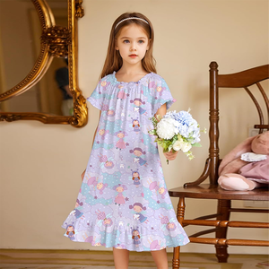 <strong>Toddler</strong> Girls Sleepwear New Arrival Short <strong>Sleeve</strong> Victorian Pajama Dress Wholesale Girls Soft Princess <strong>Nightgown</strong> for 3-12 Years - Product Image 3