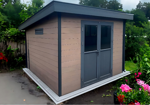 Abri de jardin extérieur série <span class=keywords><strong>D</strong></span> <span class=keywords><strong>en</strong></span> WPC, maisons <span class=keywords><strong>en</strong></span> bois modernes, rangement extérieur, appartement préfabriqué, EASYGREEN, pour salle de sport - Product Image 2