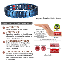 Bijoux biomagnétiques en gros : Collier magnétique en hématite, germanium et titane – Bijoux énergétiques pour la santé, unisexe, pour usage quotidien