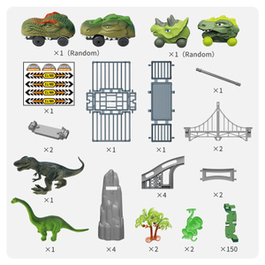 Samtoy 176 pz stelo educativo di assemblaggio giocattolo giocattolo per auto da corsa elettrica dinosauro giocattolo per bambini - Product Image 5