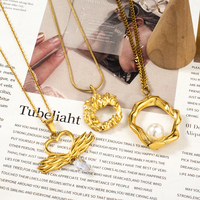Minimaliste Irrégulier Alien Pendentif Unique En Acier Inoxydable Collier Femmes Collier Étanche Hypoallergénique Charme Collier