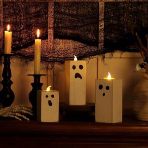Custom Classic Wooden <b>Candlestick</b> Base Halloween Party Decoration Table Scented Tea <b>Lamp</b> Craft Ornament - Product Image 4
