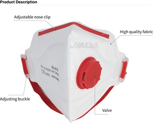 Cao cấp 6ply ffp3 bụi mặt nạ-Nhà máy bán buôn, headband phong cách với mịn dòng chảy van thở - Product Image 3