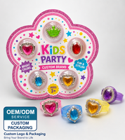 Bagues en plastique 100 % sûres pour enfants, bijoux fantaisie pour filles, idéales pour les fêtes d'anniversaire et les jeux de rôle de princesse