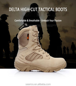 Bottes tactiques militaires montantes pour hommes Delta Desert imperméables respirantes écologiques anti-odeurs 100% polyester chaussures de randonnée - Product Image 1