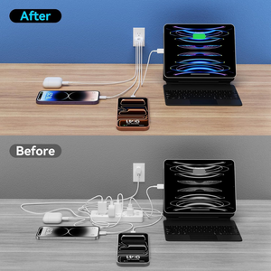 Chargeur universel haute vitesse 2 USB C USB A multi-ports pour <span class=keywords><strong>iPad</strong></span> Pro, voyage, maison, bureau, chargeur rapide double USB C 40W, adaptateur secteur - Product Image 4