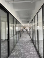 Cloison en verre avec cadre en aluminium moderne pour la division des espaces de bureau et de salle de bain, installation facile