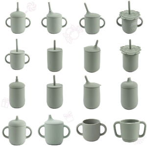 ถ้วยซิลิโคนสำหรับเด็กหัดเดินเกรดอาหารพร้อมฝาหลอดกันหกถ้วยจิบสำหรับเด็กหัดเดินฟู้ดเกรดสำหรับเครื่องทำความเย็นสำหรับเด็กวัยหัดเดิน - Product Image 1