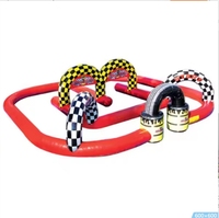 Piste de course gonflable avec impression de logo personnalisé, piste de karting gonflable défiante