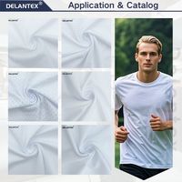 Delantex 100% microfibre Polyester tricoté maille tissu teint uni évacuant la sueur oeil d'oiseau matériel tissu échantillon gratuit