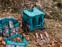 Siège de tabouret pliant imprimé floral de haute qualité et sac à outils en toile détachable chaise à outils pliable tabouret pliant sac de jardin