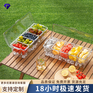 Multifunctional Kitchen Storage <b>Box</b> With Lid Transparent Salad Plate Rectangle Flip Top For Picnic Food Storage - Product Image 5