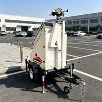 Système d'alimentation solaire autonome pour caméra sur remorque avec mât manuel de 6 mètres pour la surveillance des zones minières éloignées