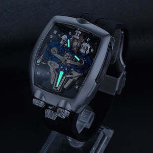 Montre mécanique de luxe Miyota pour homme, boîtier et bracelet en acier inoxydable, cadran en cristal saphir, résistante à l'eau, montre-bracelet creuse tendance - Product Image 5