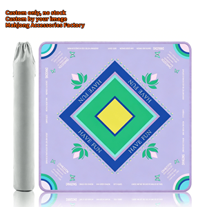 Tapete de Mesa Antideslizante de Goma Lavable y Silencioso con Logotipo Personalizado XFL, Tapete de Mahjong Plegable Cuadrado de Tamaño y Color Personalizados, Color Morado - Product Image 1