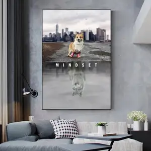 Wolf Star Background Custom Poster Modern Manufacturer Direct Selling Graffiti Abstract Wall Art Oil Painting Printing Canvas