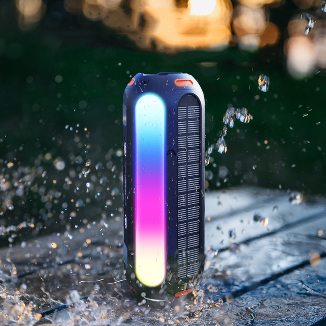 Portable 20w Colorful Blue Tooth IPX6 Waterproof 5000mAh Solar Speaker Indoor and Outdoor