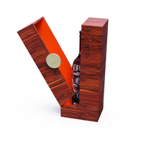 Caja de Regalo de Madera Hecha a Mano para Vino, con Capacidad para una Sola Botella, Compartimento Independiente, Caja de Regalo Abierta para Vino