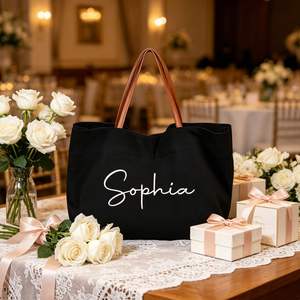 Custom Canvas Tote <b>Bag</b> for <b>Bridesmaids</b>, Personalized Wedding <b>Gift</b> <b>Bag</b>, Women's Handbag, Bridal Shower <b>Gifts</b> for Her - Product Image 5