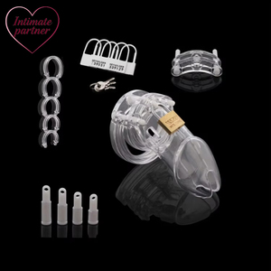 Petit dispositif de chasteté masculin standard, cage à pénis avec 5 anneaux de différentes tailles, serrure en laiton, étiquettes de numérotation de verrouillage, jouets sexuels <span class=keywords><strong>CB6000</strong></span> - Product Image 2