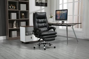 La mejor silla de masaje ejecutiva ergonómica 2025, silla giratoria de Gerente de cuero de diseño moderno con reposapiés de sillón elevador HECHO DE PU - Product Image 6