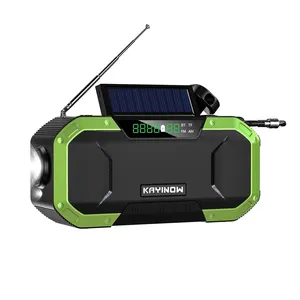 Hoge Kwaliteit Draadloze Speaker Am Fm Radio Hand Krukken Draagbare Waterdichte Fiets Led Solar Licht En Luidsprekers