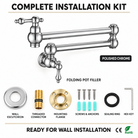 Robinet de remplissage de pot mural rotatif en laiton massif, robinet d'évier de cuisine commercial pliable, approvisionnement direct usine pour la maison